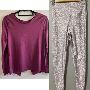 Activewear set. Kyodan high waisted leggings XS- 90 Degree long sleeve top Sm